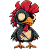Rooster Halloween Comic Funny