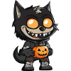 Wolf Halloween Comic Lustig