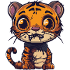 Tiger Halloween Comic Lustig