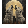 Loups devant la lune