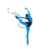 Blue silhouette ballet dancer