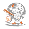 Halloween Baseball Squelette Mignon Effrayant