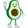 Retro Comic Cartoon Avocado