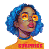 Surprise girl art text