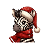 Cute zebra with Christmas hat