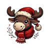 Cute Reindeer with Santa Hat