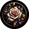 Rose im Diamantkranz - Rose Diamant Edelstein