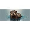 Otter mom with otter baby