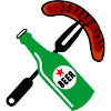 Beer and sausage logo