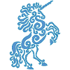 Blaues Einhorn Pferd