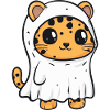 Leopard Halloween Funny Ghost