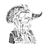 Squelette mexicain avec sombrero