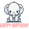 Elephant Happy Birthay