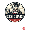 C'est super! Retro Cartoon Dog