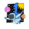 Number 1 Number One - Astronaut Motif