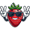 Sweet Cartoon Strawberry Peace Fruity