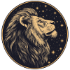 Leo with starry sky