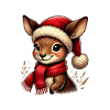 Christmas deer with Christmas hat