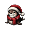 Cute Christmas seal motif
