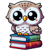 Owl on books
