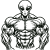 Muskulöser Bodybuilding Alien