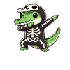 Halloween Skeleton Cute Crocodile Men