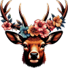 Deer with Flowers