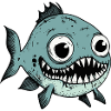 Piranha Fish Halloween Comic Funny