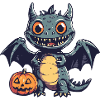 Dragon Halloween Comic Funny