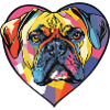 Bullmastiff Dog Heart Love