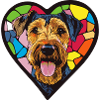 Airedale Terrier Dog Heart Love