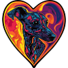 Whippet Dog Heart Love