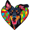 Doberman Dog Heart Love