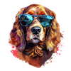 Cocker Spaniel with Sunglasses