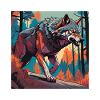Ein knalliger Wolf