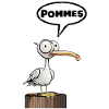 Möwe Sprechblase Pommes lustig