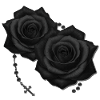 Schwarze Rosen mit Rosary