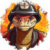 Pythons Feuerwehr / Feuerwehrmann Python