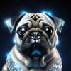 Futuristic Dog with Glitter Accents