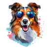 Collie with sunglasses