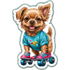 Doggy on roller skates