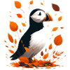 Puffins in autumn