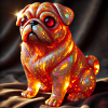 Farbexplosiver Bulldog Skulptur