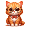 Nerdy Cat Cute Cat