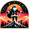 Weihnachtsmann im Gebirge