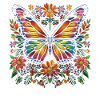 Papillon monarque floral Popart