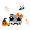 Halloween,hamster,pumpkin, illustration