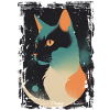 Mystical cat in the moonlight