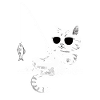 Cat with sunglasses fishing