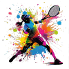 Tennis,forehand,tennis player,woman, graffiti